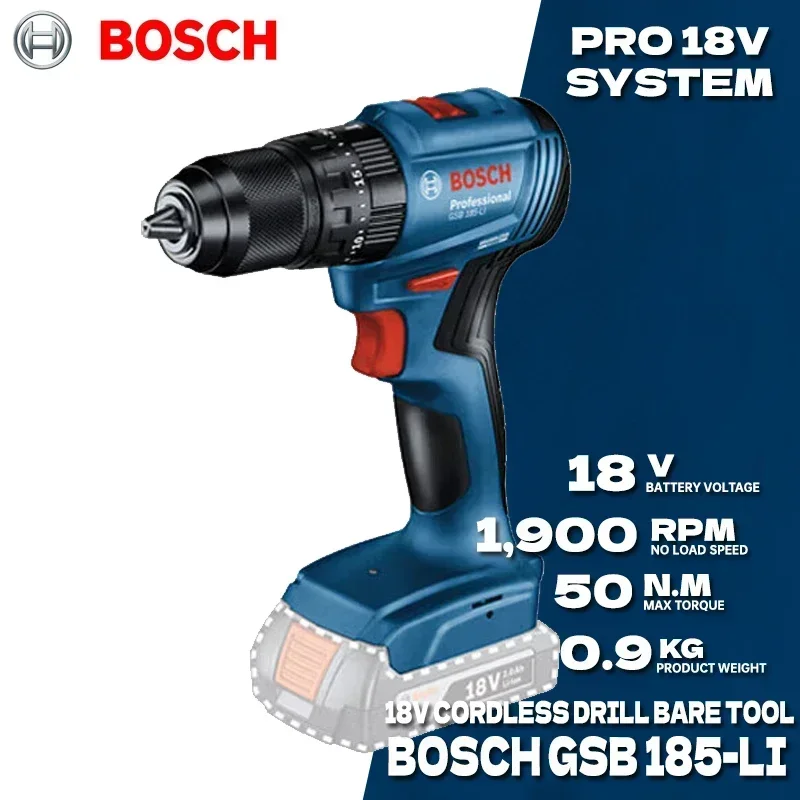 Bosch Drill Gsb 18V - BOSCH GSB 185-LI Trapano a Percussione