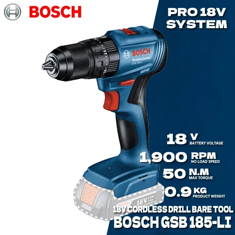 Bosch Drill Gsb 18V - BOSCH GSB 185-LI Trapano a Percussione